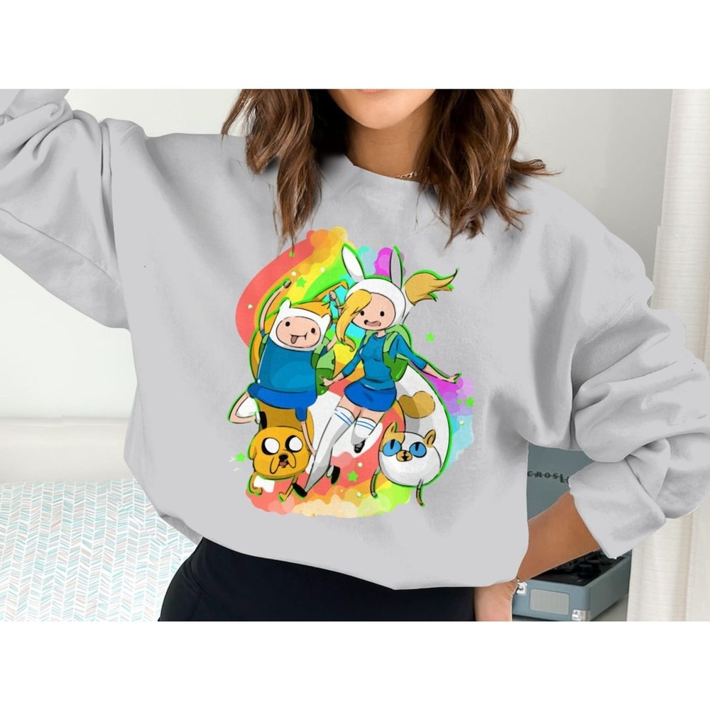 Adventure Time, Fiona And Cake With Finn And Jake Sweatshirt